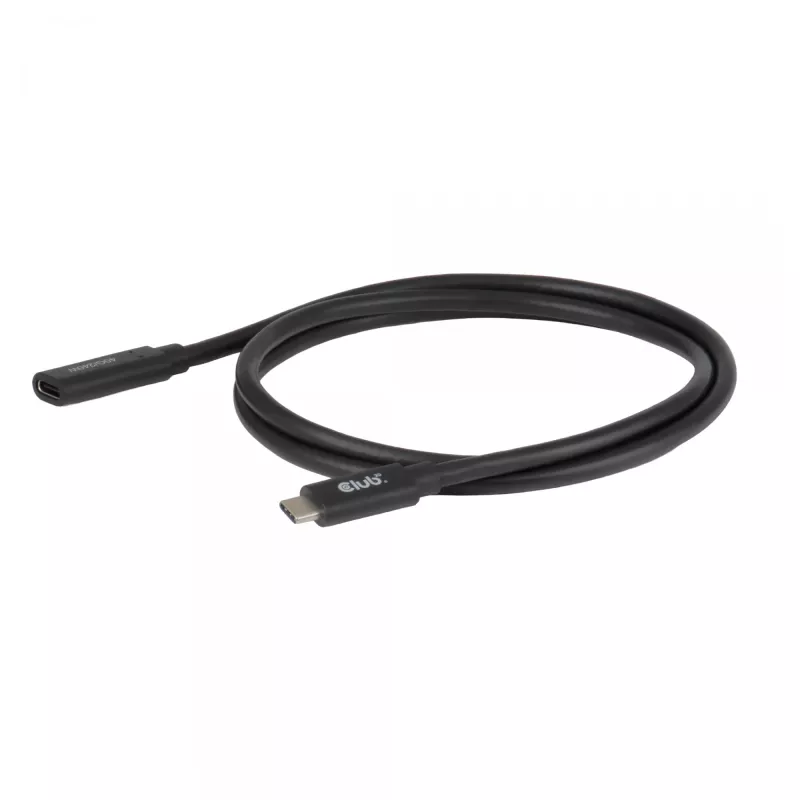 USB-C 40Gbps pagarinātāja kabelis 1 m — club 3d, USB C uz USB C, melns