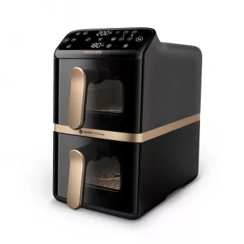 Philips 4000 sērijas Dual Stack Airfryer vertikālais grozs 10 L dubults brīvi stāvošs 2750 W karstā gaisa fritieris melns