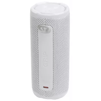 Mono pārnēsājamais skaļrunis JBL Grip Mono Balts — 16 W RMS, Bluetooth, USB-C, iebūvēts akumulators