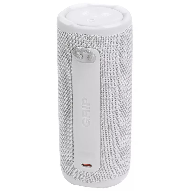 Mono pārnēsājamais skaļrunis JBL Grip Mono Balts — 16 W RMS, Bluetooth, USB-C, iebūvēts akumulators