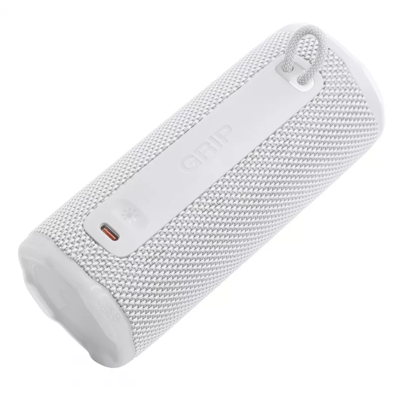 Mono pārnēsājamais skaļrunis JBL Grip Mono Balts — 16 W RMS, Bluetooth, USB-C, iebūvēts akumulators