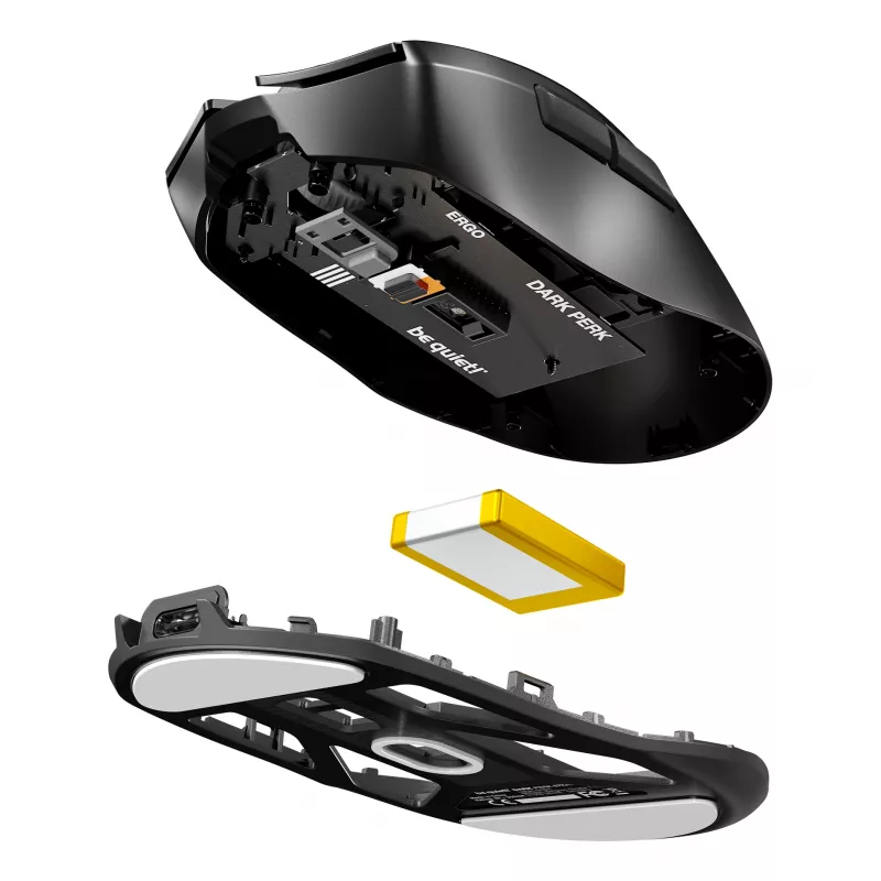be quiet Dark Perk | Ergo pele Spēlēm Labās rokas RF bezvadu + USB Type-C Optiskais 32000 DPI