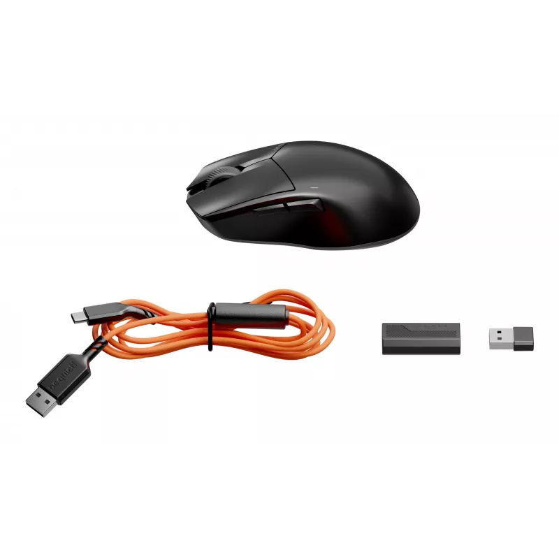 be quiet Dark Perk | Ergo pele Spēlēm Labās rokas RF bezvadu + USB Type-C Optiskais 32000 DPI