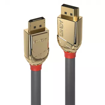 Lindy 2m DisplayPort 1.4 kabelis, Gold Line, 2 m, DisplayPort, DisplayPort, vīrišķais, vīrišķais, 3840 x 2160 pikseļi