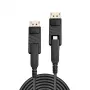 Lindy 30 m optiskās šķiedras hibrīda Mini DisplayPort 1.4 kabelis ar noņemamiem DP savienotājiem