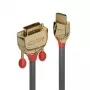 Lindy 10m HDMI–DVI-D kabelis, Gold Line, 10 m, HDMI Type A (Standard), DVI-D, vīr., vīr., zelts