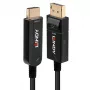 Lindy 40 m optiskās šķiedras hibrīda kabelis DisplayPort 1.2 uz HDMI 18G
