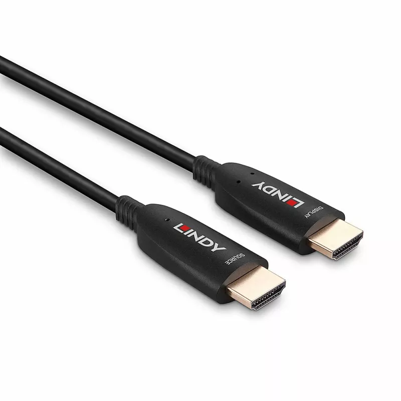 Lindy 60m Fibre Optic Hybrid HDMI 8K60 Kabelis, 60 m, HDMI Type A (Standard), HDMI Type A (Standard), 48 Gbit/s, Melns