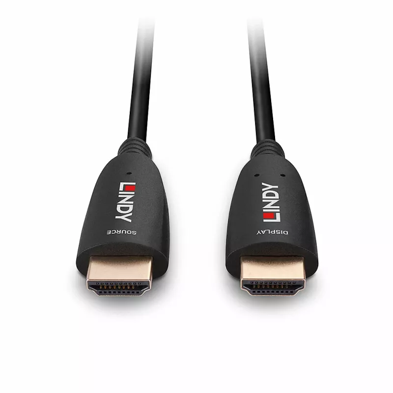 Lindy 60m Fibre Optic Hybrid HDMI 8K60 Kabelis, 60 m, HDMI Type A (Standard), HDMI Type A (Standard), 48 Gbit/s, Melns