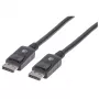 Manhattan DisplayPort 1.2 kabelis, 4K@60Hz, 1 m, vīr.-vīr., ar fiksatoriem, pilnībā ekranēts, melns, mūža garantija, ekvivalents DISPL1M