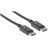 Manhattan DisplayPort 1.2 kabelis, 4K@60Hz, 1 m, vīr.-vīr., ar fiksatoriem, pilnībā ekranēts, melns, mūža garantija, ekvivalents DISPL1M