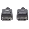 Manhattan DisplayPort 1.2 kabelis, 4K@60Hz, 1 m, vīr.-vīr., ar fiksatoriem, pilnībā ekranēts, melns, mūža garantija, ekvivalents DISPL1M