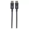 Manhattan DisplayPort 1.2 kabelis, 4K@60Hz, 1 m, vīr.-vīr., ar fiksatoriem, pilnībā ekranēts, melns, mūža garantija, ekvivalents DISPL1M