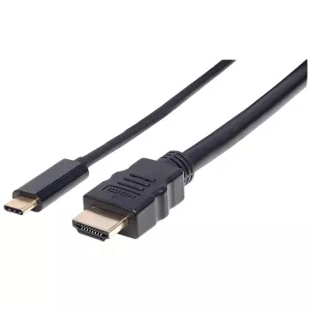 Manhattan USB-C uz HDMI kabelis, 4K@30Hz, 2m, melns, vīriešu savienotājs pret vīriešu savienotāju, trīs gadu garantija