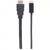 Manhattan USB-C uz HDMI kabelis, 4K@30Hz, 2m, melns, vīriešu savienotājs pret vīriešu savienotāju, trīs gadu garantija