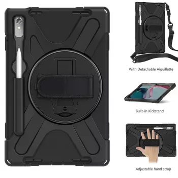 Planšetdatora vāciņš eSTUFF Lenovo Tab P11 Pro, polikarbonāts, 29,2 cm (11,5 collu) displejam, 2 statīva režīmi, melns