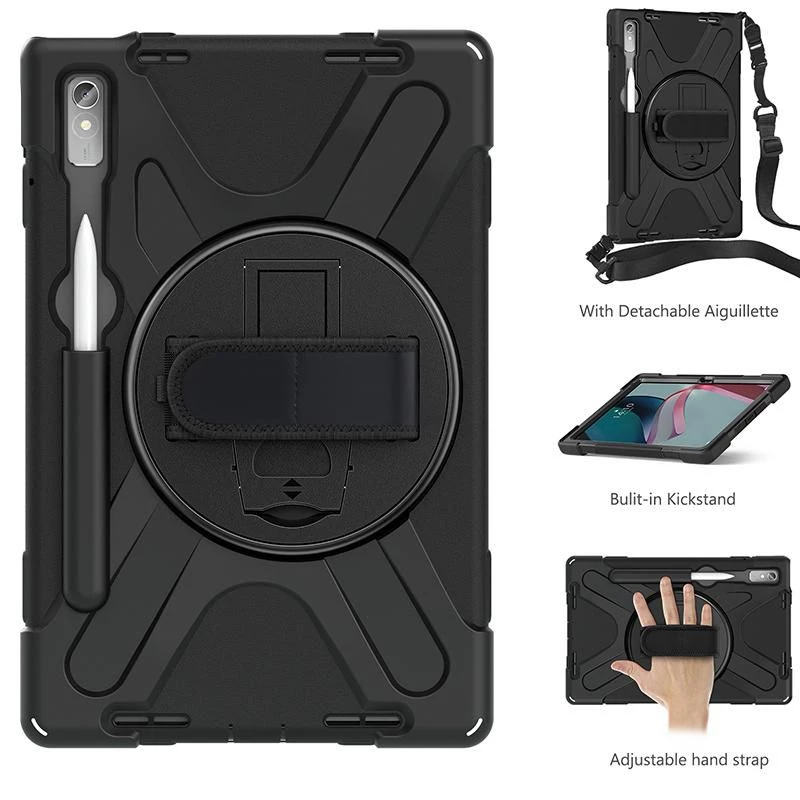 Planšetdatora vāciņš eSTUFF Lenovo Tab P11 Pro, polikarbonāts, 29,2 cm (11,5 collu) displejam, 2 statīva režīmi, melns
