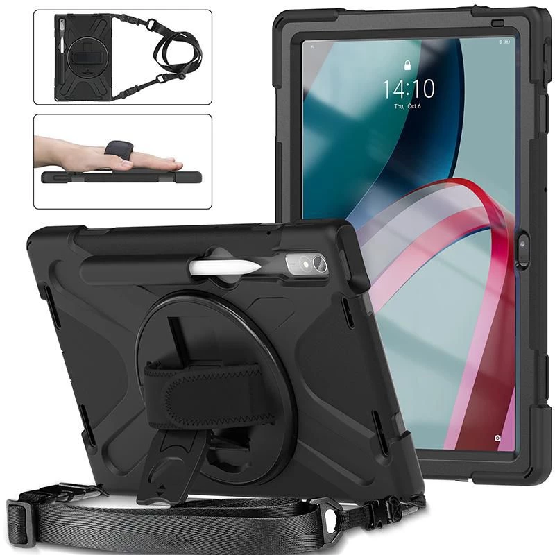 Planšetdatora vāciņš eSTUFF Lenovo Tab P11 Pro, polikarbonāts, 29,2 cm (11,5 collu) displejam, 2 statīva režīmi, melns
