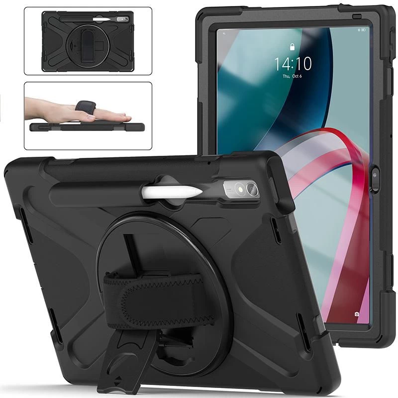 Planšetdatora vāciņš eSTUFF Lenovo Tab P11 Pro, polikarbonāts, 29,2 cm (11,5 collu) displejam, 2 statīva režīmi, melns