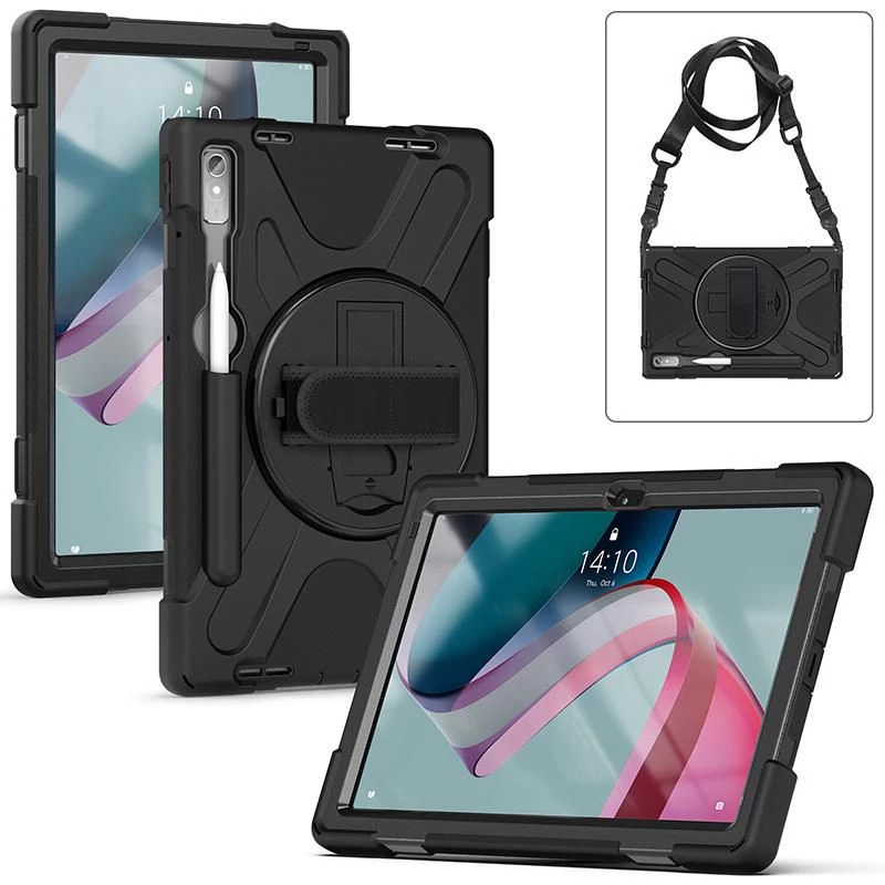 Planšetdatora vāciņš eSTUFF Lenovo Tab P11 Pro, polikarbonāts, 29,2 cm (11,5 collu) displejam, 2 statīva režīmi, melns