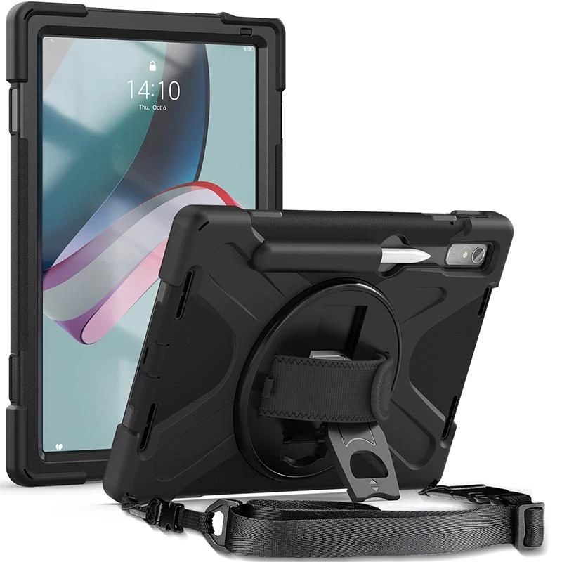 Planšetdatora vāciņš eSTUFF Lenovo Tab P11 Pro, polikarbonāts, 29,2 cm (11,5 collu) displejam, 2 statīva režīmi, melns