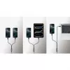 Manhattan divu USB-C uz USB-C uzlādes kabelis, 100 W, 2 m, vīriešu dzimuma uz diviem vīriešu dzimuma, viedais strāvas sadalītāja kabelis, uzlādē divas ierīces no viena USB-C PD porta, nodrošina līdz 100 W vienai uzlādei un līdz 70 W + 28 W divu ierīču uzlādei, pīts apvalks, alumīnija savienotāja korpuss, melns