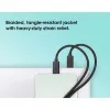 Manhattan divu USB-C uz USB-C uzlādes kabelis, 100 W, 2 m, vīriešu dzimuma uz diviem vīriešu dzimuma, viedais strāvas sadalītāja kabelis, uzlādē divas ierīces no viena USB-C PD porta, nodrošina līdz 100 W vienai uzlādei un līdz 70 W + 28 W divu ierīču uzlādei, pīts apvalks, alumīnija savienotāja korpuss, melns