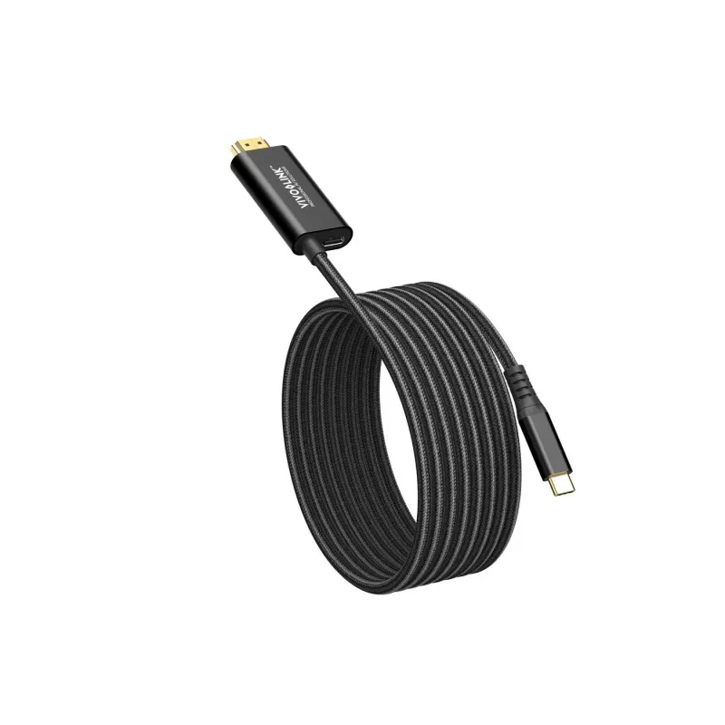 VivoLink USB-C uz HDMI kabelis ar 100W barošanas piegādi, modelis PROUSBCHDMIMM2-CHARGE