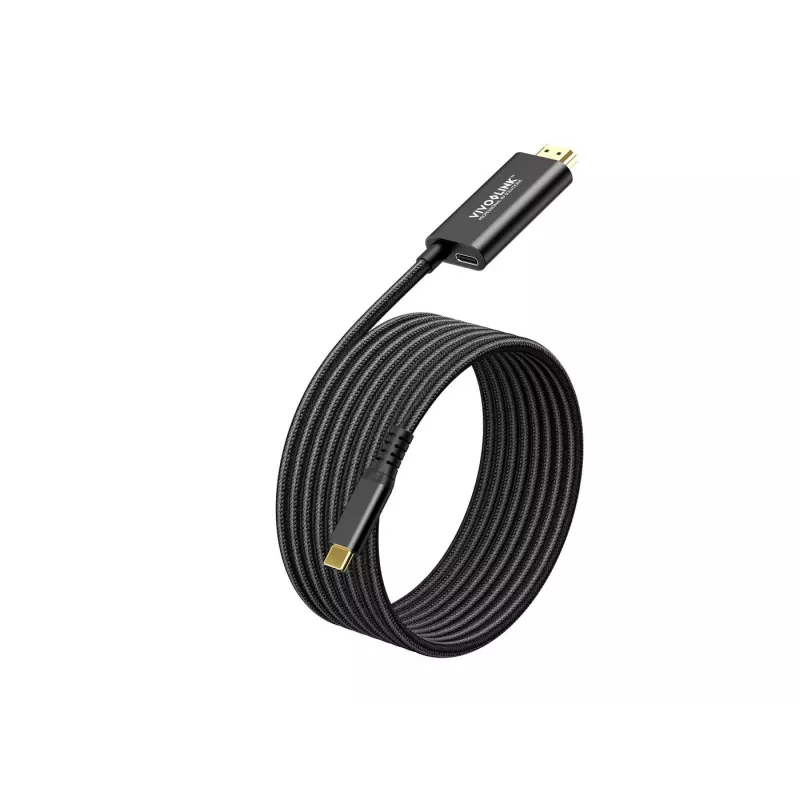 VivoLink USB-C uz HDMI kabelis ar 100W barošanas piegādi, modelis PROUSBCHDMIMM2-CHARGE