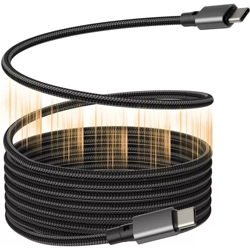 USB-C uz USB-C kabelis VISION TC 1MUSBCMAG/BL — 1 m, USB 3.2 Gen 2 (3.1 Gen 2), melns, niķelēti kontakti