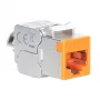 Intellinet Cat6a 10G ekranēts bezinstrumentu plānais Keystone ligzda, oranža