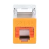 Intellinet Cat6a 10G ekranēts bezinstrumentu plānais Keystone ligzda, oranža