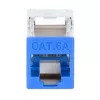 Intellinet Cat6a 10G ekranēta bezinstrumentu plānā Keystone ligzda, plakana, zila, RJ-45, IDC, sievišķā, zelts