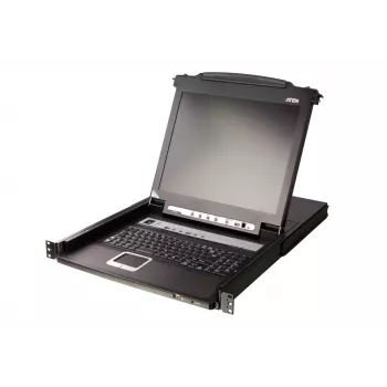 ATEN CL5708N plauktā montējama konsole 48,3 cm (19 collu) 1280 x 1024 pikseļi Metāls, Plastmasa Melna 1U
