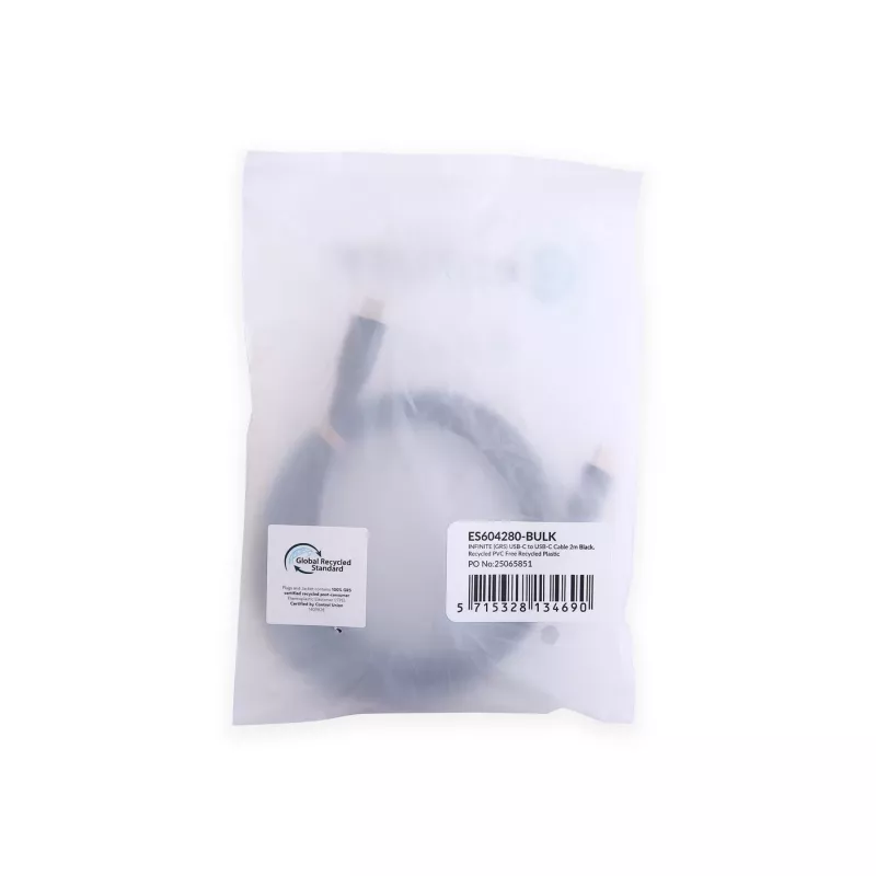 eSTUFF ES604280-BULK USB kabelis USB 2.0 2 m USB C Melns
