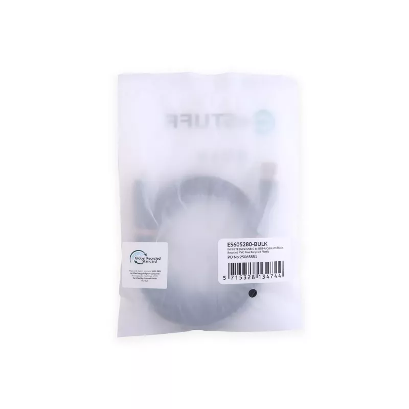 eSTUFF ES605280-BULK USB kabelis USB 2.0 2 m USB C Melns