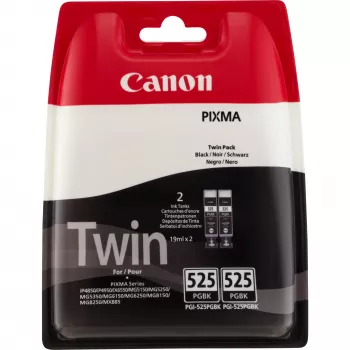 Canon PGI-525PGBK Pigment Melns tintes kasetne (dubultiepakojums), Melna, pigmenta tinte, 2 gab., 682 lapas, Vairāku iepakojums