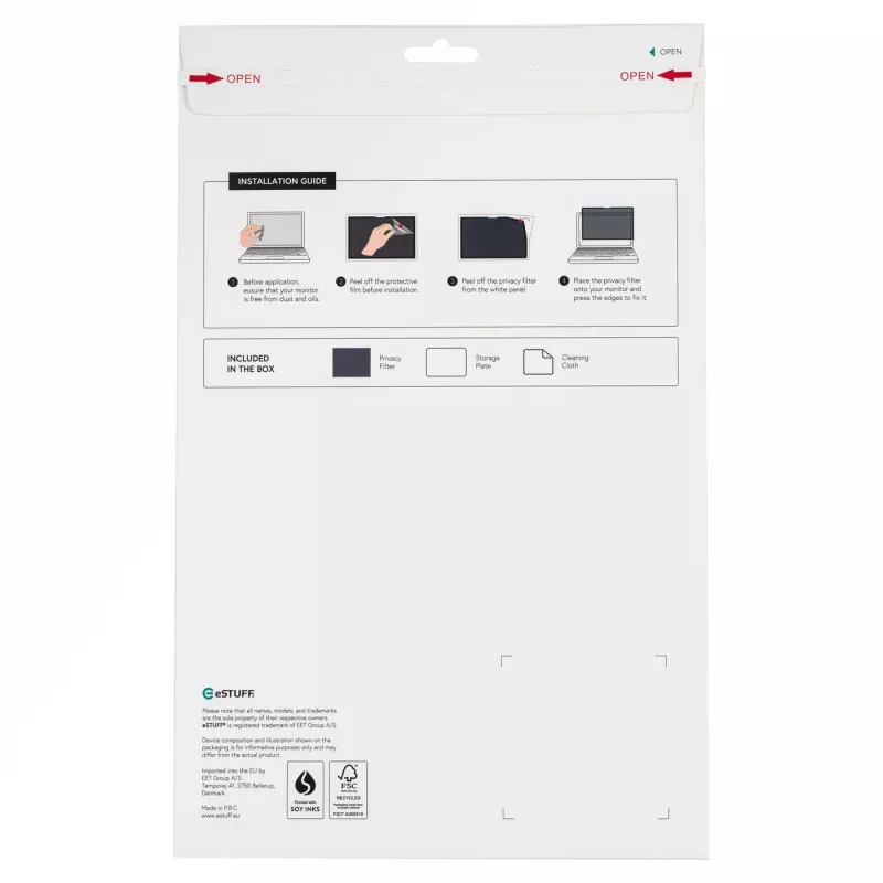 Displeja privātuma filtrs eSTUFF GLBW13286190 16:9 Pretatspīduma