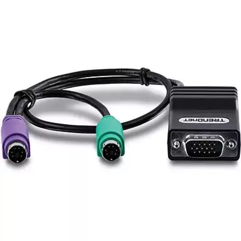 PS/2 kabelis Trendnet TK-CAT5P 0,4 m 2x 6-pin Mini-DIN melns