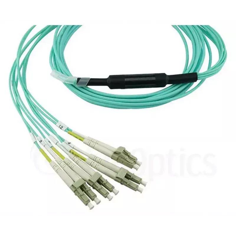 Optiskās šķiedras kabelis BlueOptics 9380014-10M MPO uz 4x LC, 10 m, OM3, akvamarīna