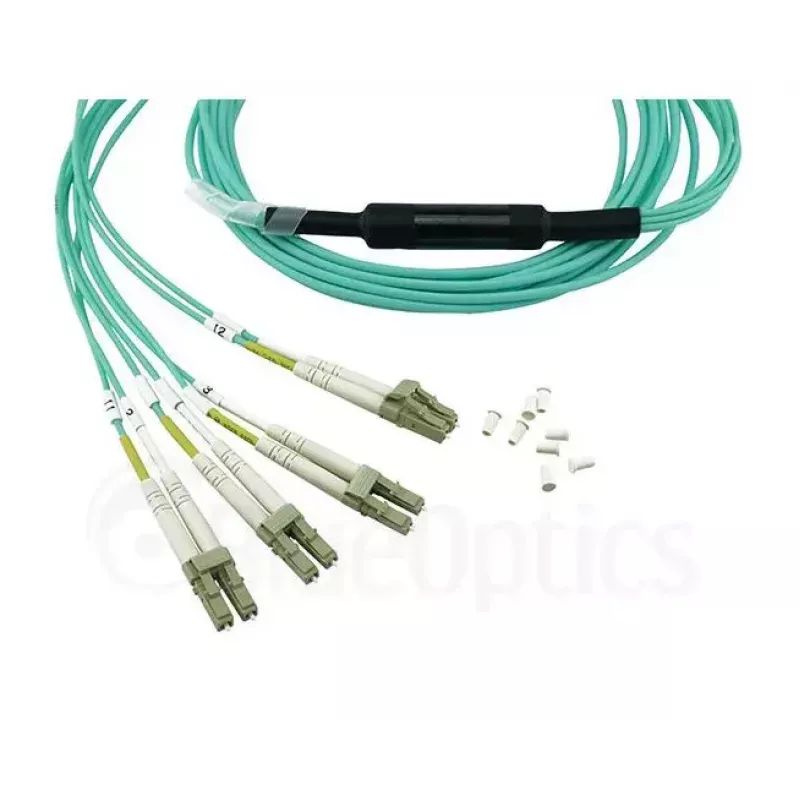Optiskās šķiedras kabelis BlueOptics 9380014-10M MPO uz 4x LC, 10 m, OM3, akvamarīna