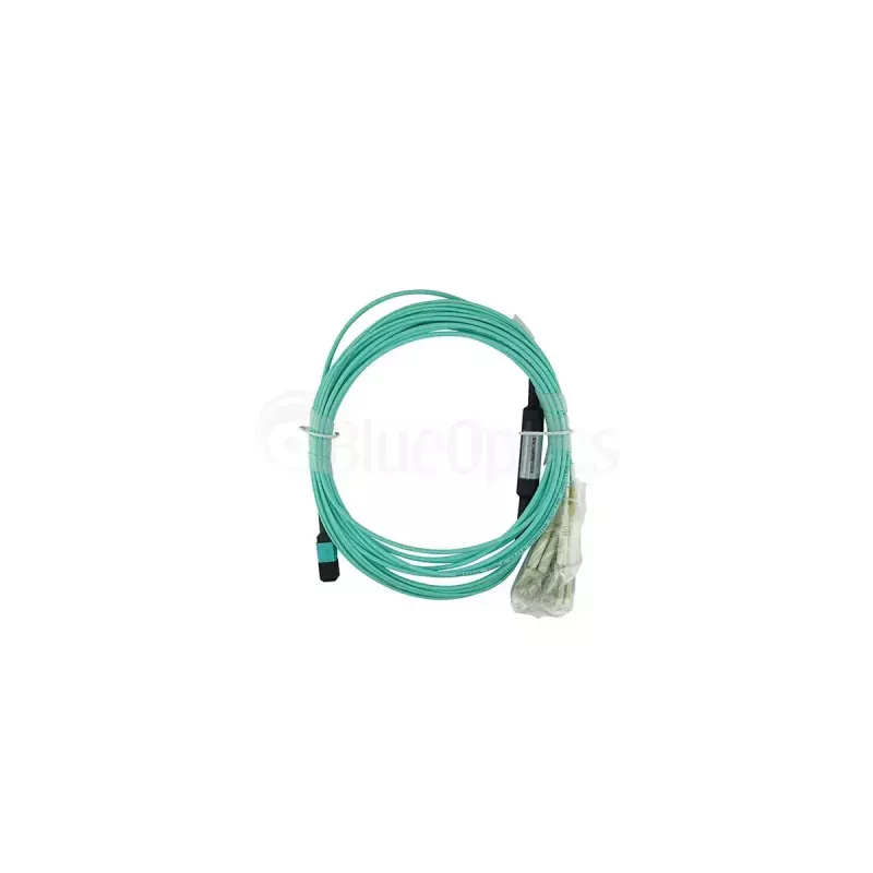 BlueOptics CBL-0170-BO optiskās šķiedras savienojuma kabelis ar atzariem, MTP-4xLC daudzmodu OM3, 10 m, MTP/UPC, LC/UPC