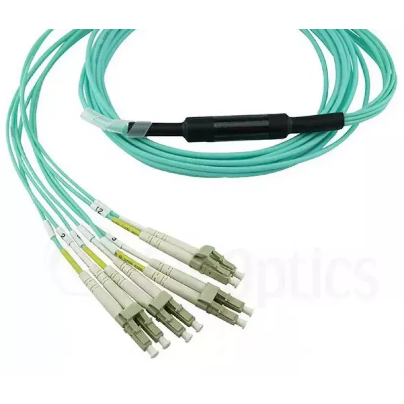 Optiskās šķiedras kabelis BlueOptics MTP-4LC-M10M 10 m OM3 MTP uz 4×LC pilnais duplekss