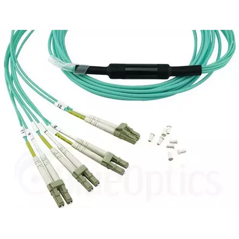 Optiskās šķiedras kabelis BlueOptics MTP-4LC-M10M 10 m OM3 MTP uz 4×LC pilnais duplekss
