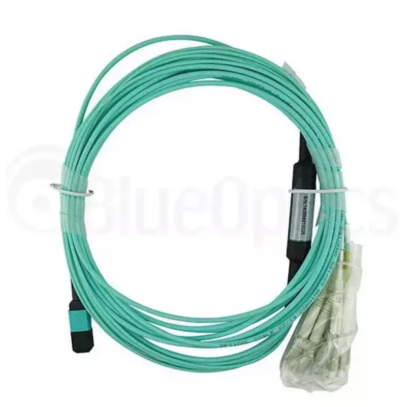 Optiskās šķiedras kabelis BlueOptics OCTCABLE10M-SR 10 m OM3 MPO uz 4×LC Aqua