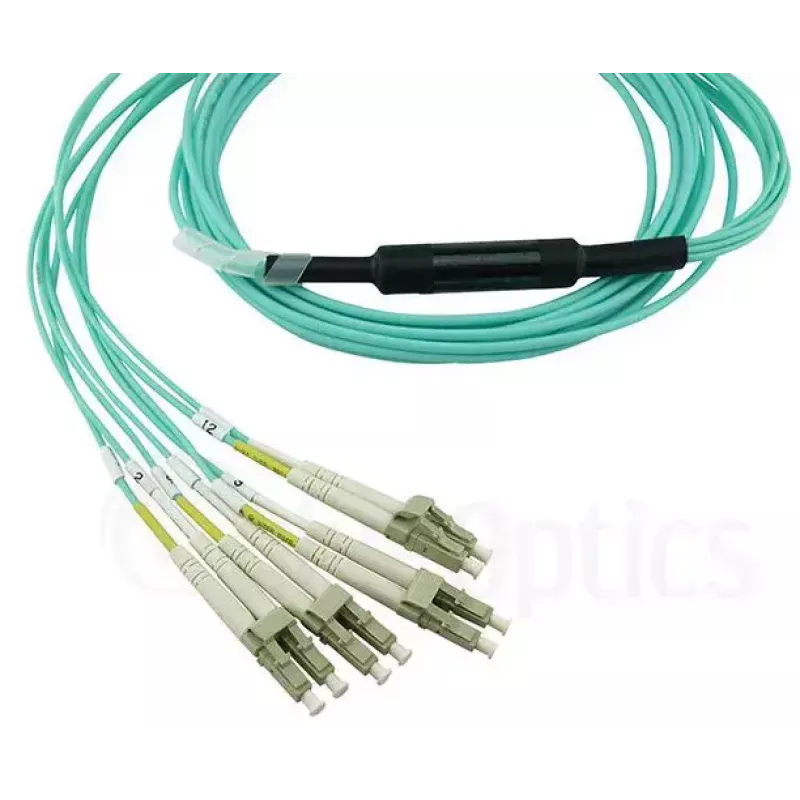 Optiskās šķiedras kabelis BlueOptics OCTCABLE10M-SR 10 m OM3 MPO uz 4×LC Aqua