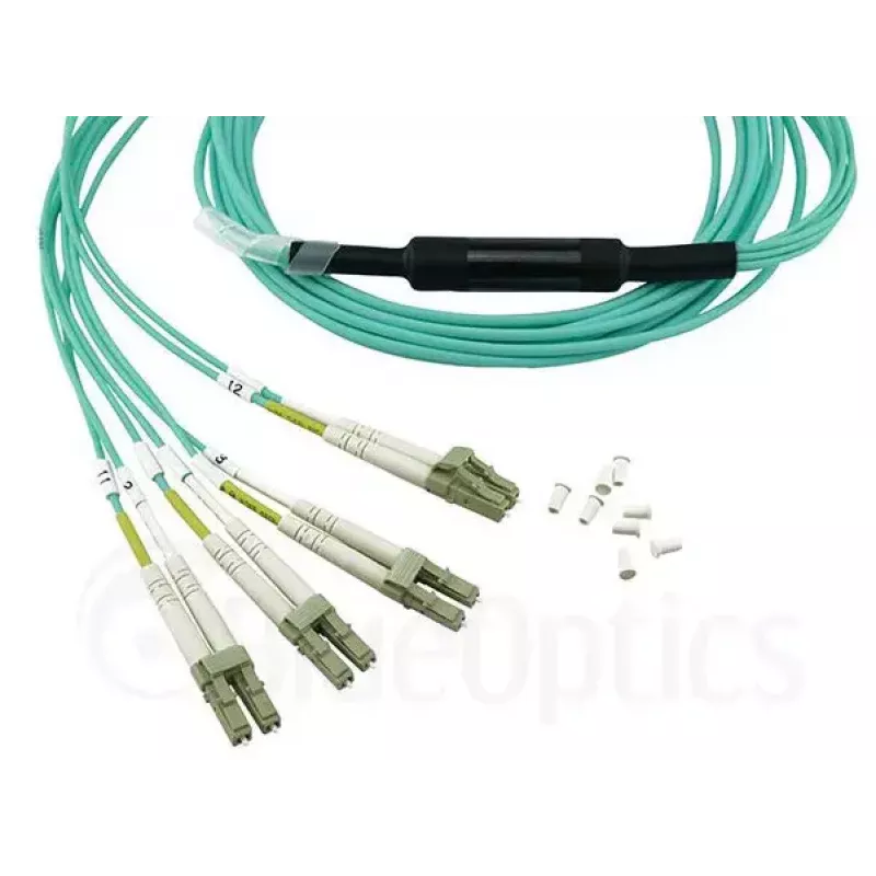 Optiskās šķiedras kabelis BlueOptics OCTCABLE10M-SR 10 m OM3 MPO uz 4×LC Aqua