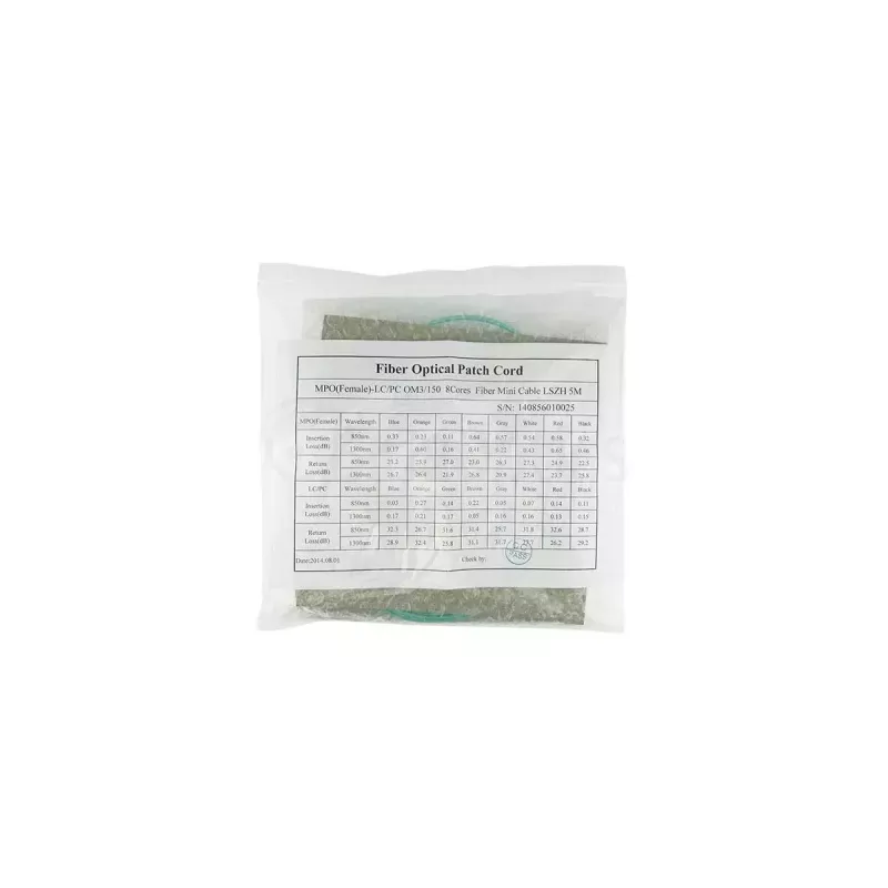 Optiskās šķiedras kabelis BlueOptics SFP5141EU10MKB 10 m OM3 MPO uz 4×LC akvamarīna krāsā