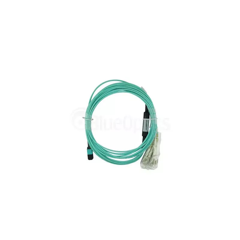 Optiskās šķiedras kabelis BlueOptics SFP5141EU10MKB 10 m OM3 MPO uz 4×LC akvamarīna krāsā