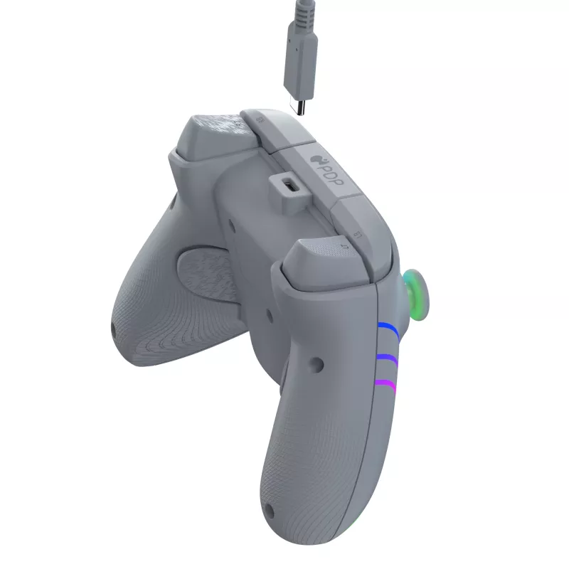 PDP Afterglow Wave pelēka USB Gamepad analogais/digitālais dators, Xbox One, Xbox Series S, Xbox Series X